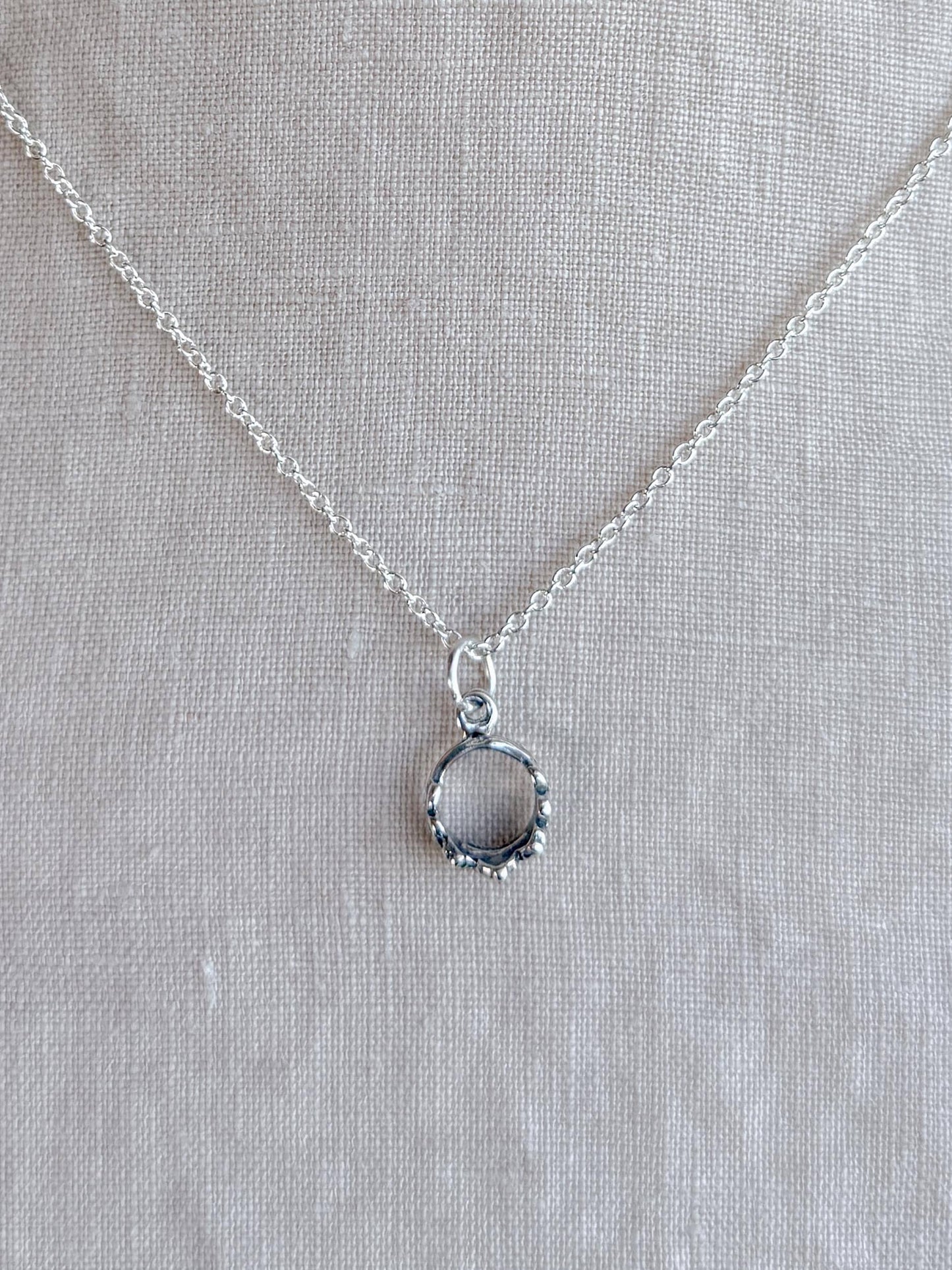 Sterling Silver Princess Tiara Charm Necklace, Minimal Princess Themed Layering Jewelry, Gift for Her