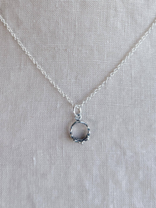 Sterling Silver Princess Tiara Charm Necklace, Minimal Princess Themed Layering Jewelry, Gift for Her