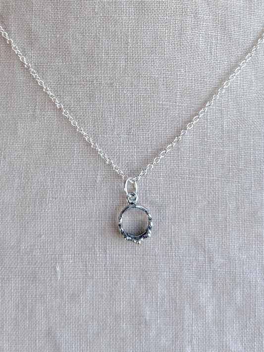 Sterling Silver Princess Tiara Charm Necklace, Minimal Princess Themed Layering Jewelry, Gift for Her