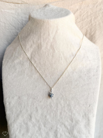 Sterling Silver Yarn Knitting Charm Necklace, Minimal Layering Jewelry, Gift for Her