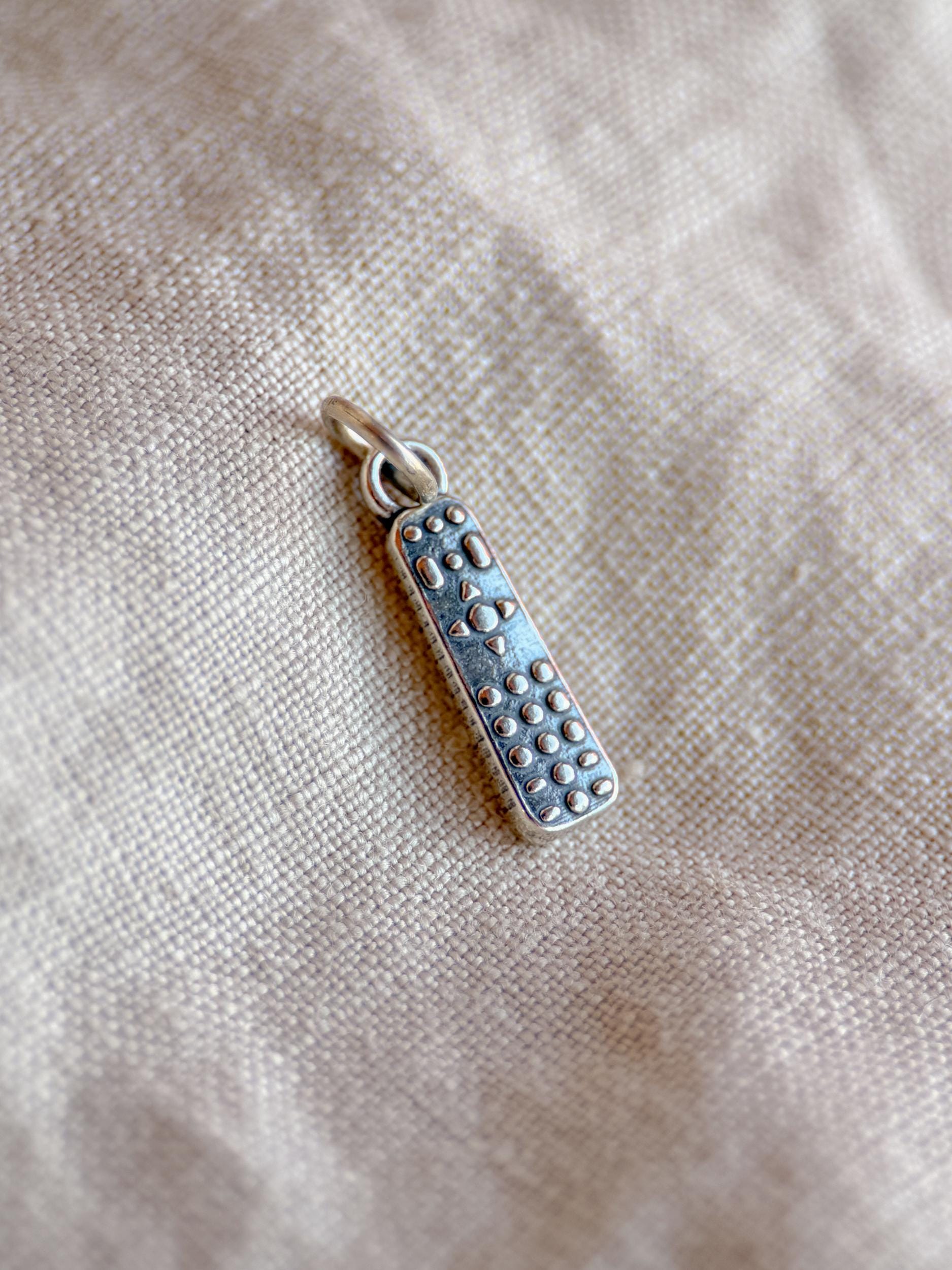 Sterling Silver TV Remote Charm Pendant, Pop Culture Minimalist Jewelry, Gift for Her