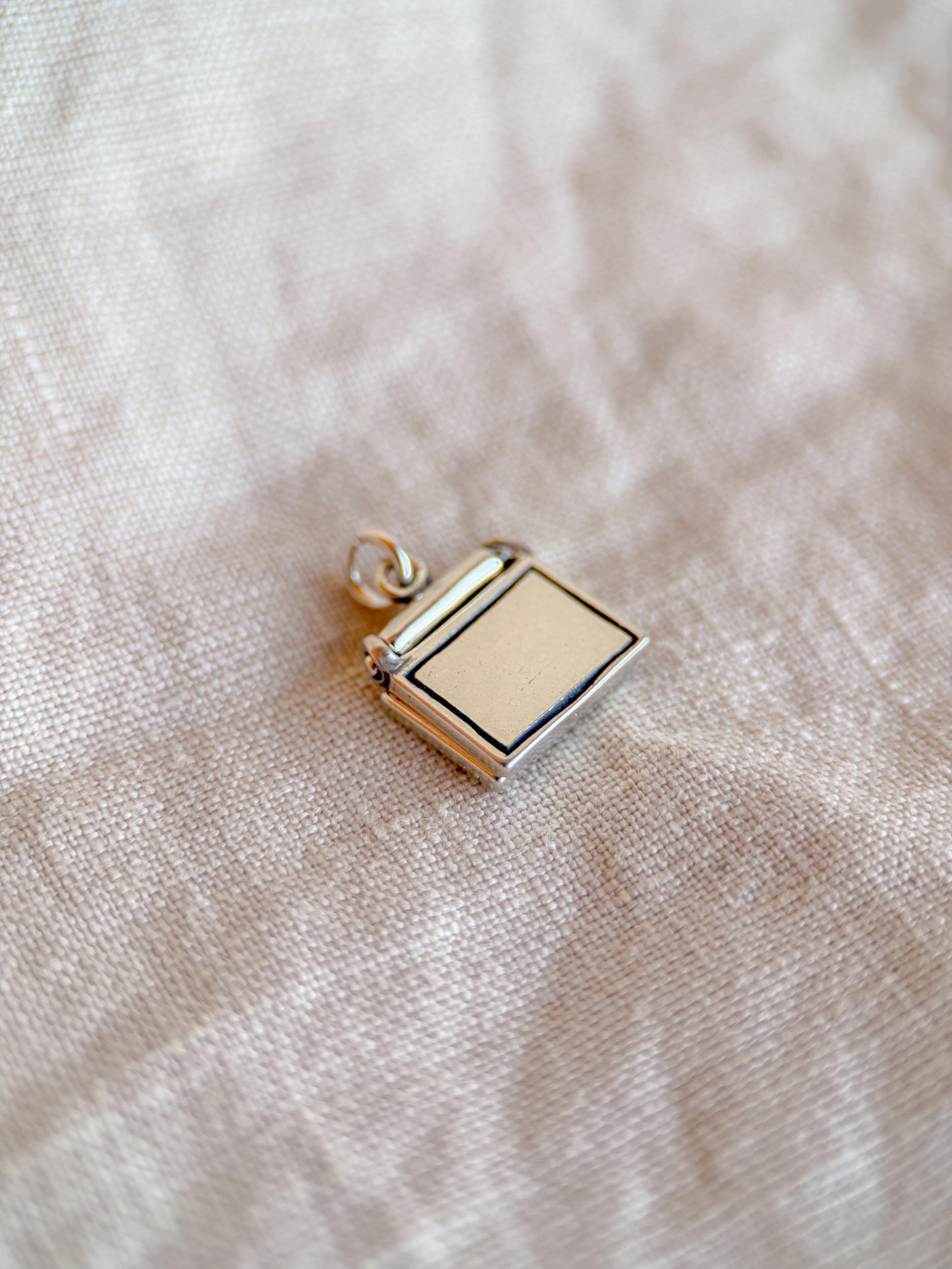 Sterling Silver Laptop Computer Charm Pendant, Tech and Creator Minimalist Jewelry, Gift for Her