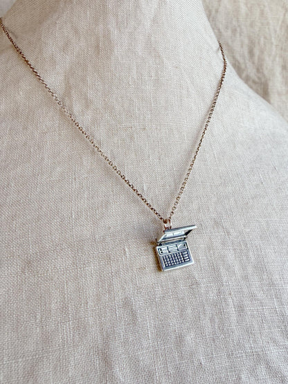 Sterling Silver Laptop Computer Charm Pendant, Tech and Creator Minimalist Jewelry, Gift for Her