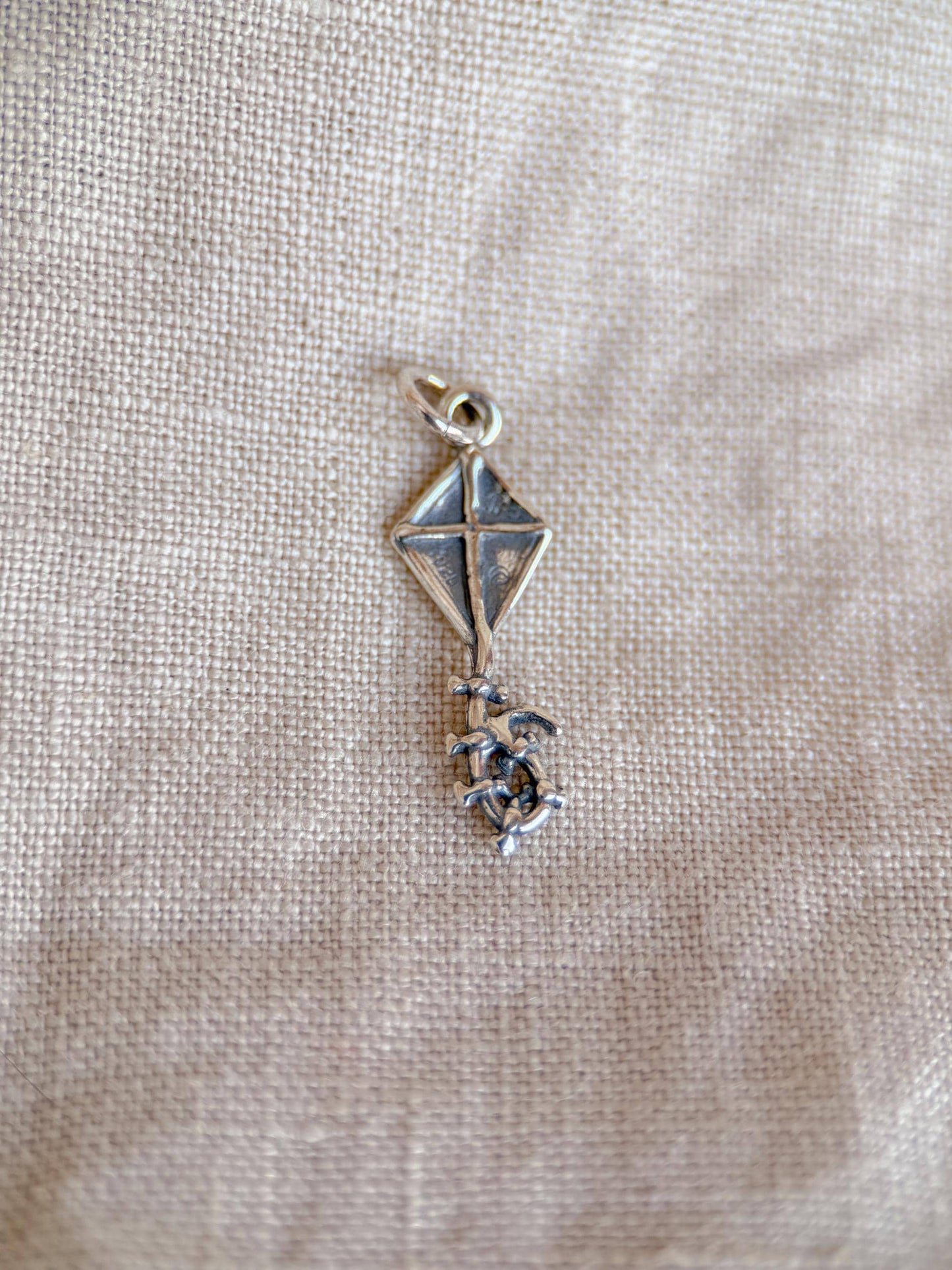 Sterling Silver Kite Charm Pendant, Outdoor Themed Minimalist Jewelry, Gift for Her