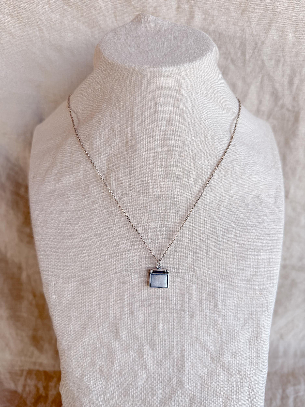 Sterling Silver Laptop Computer Charm Necklace, Tech Themed Minimal Layering Jewelry, Gift for Her
