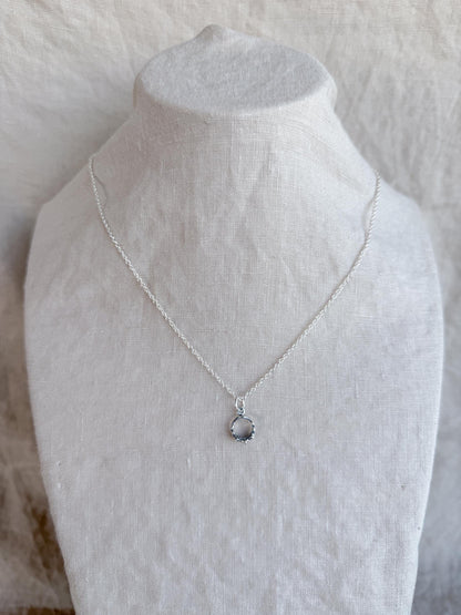 Sterling Silver Princess Tiara Charm Necklace, Minimal Princess Themed Layering Jewelry, Gift for Her