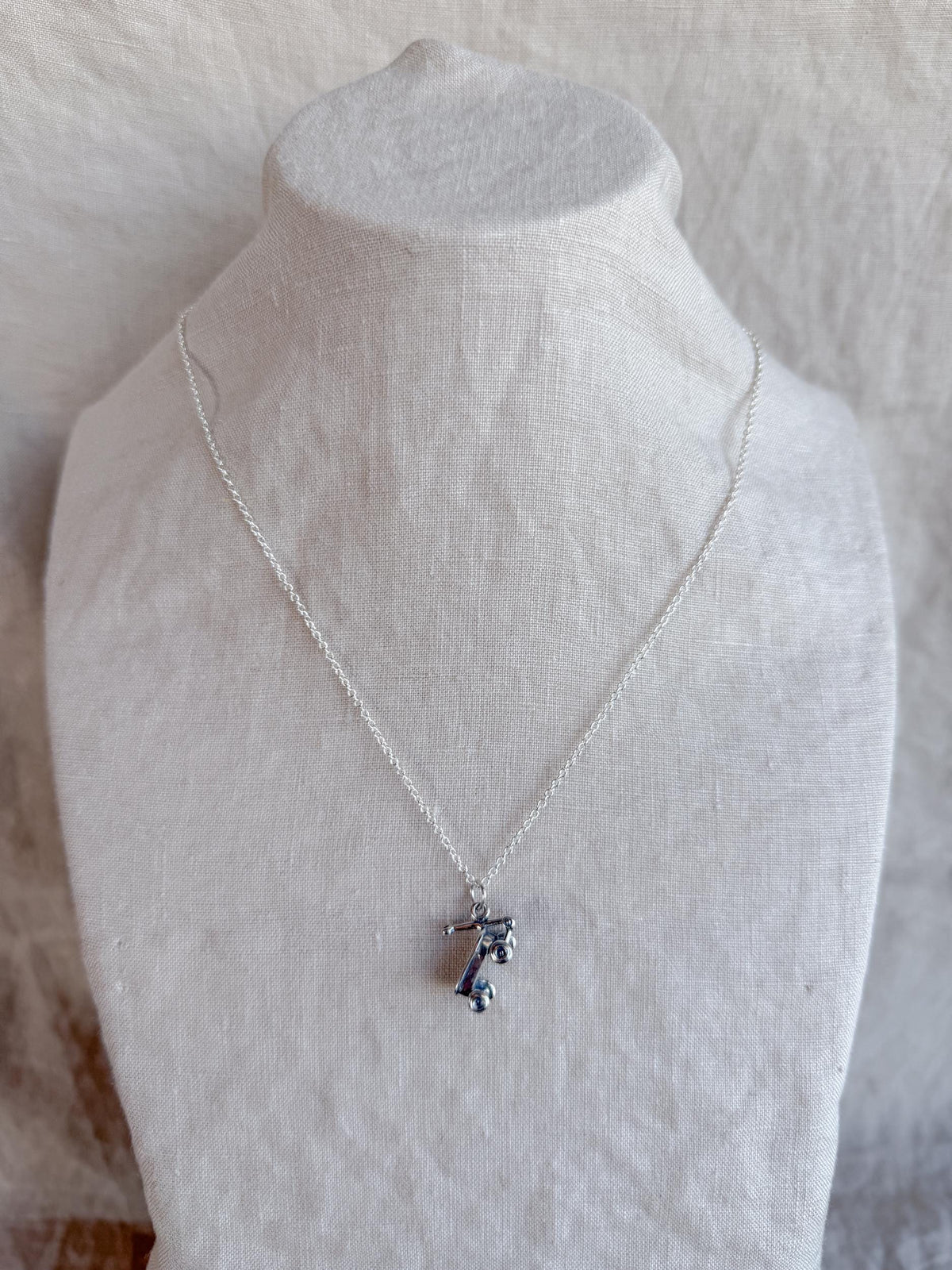 Sterling Silver Toy Wagon Charm Necklace, Minimal Nostalgia Layering Jewelry, Gift for Her