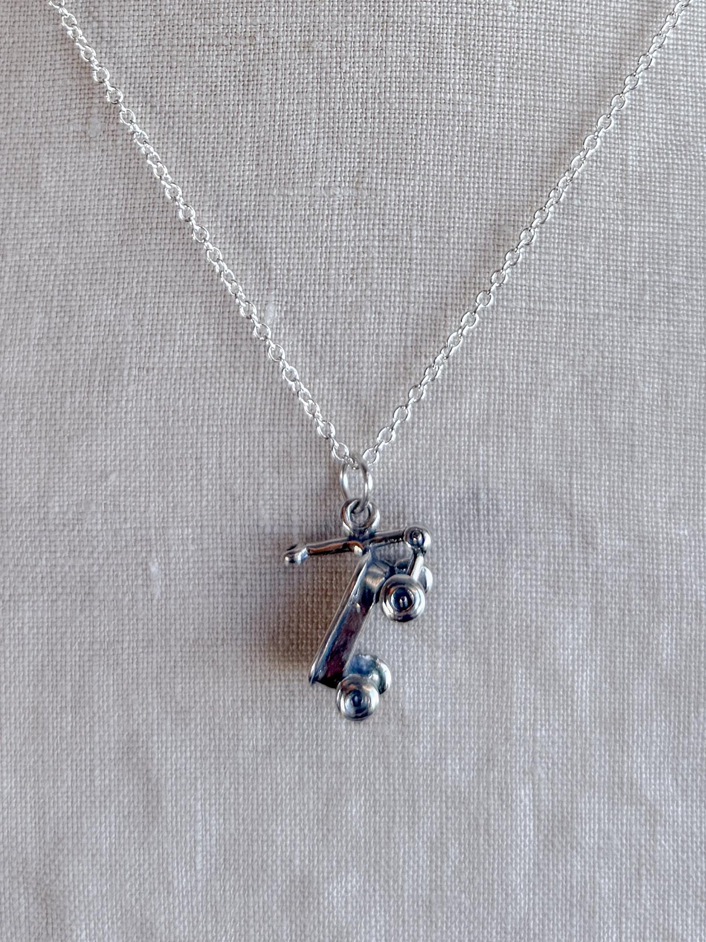 Sterling Silver Toy Wagon Charm Necklace, Minimal Nostalgia Layering Jewelry, Gift for Her