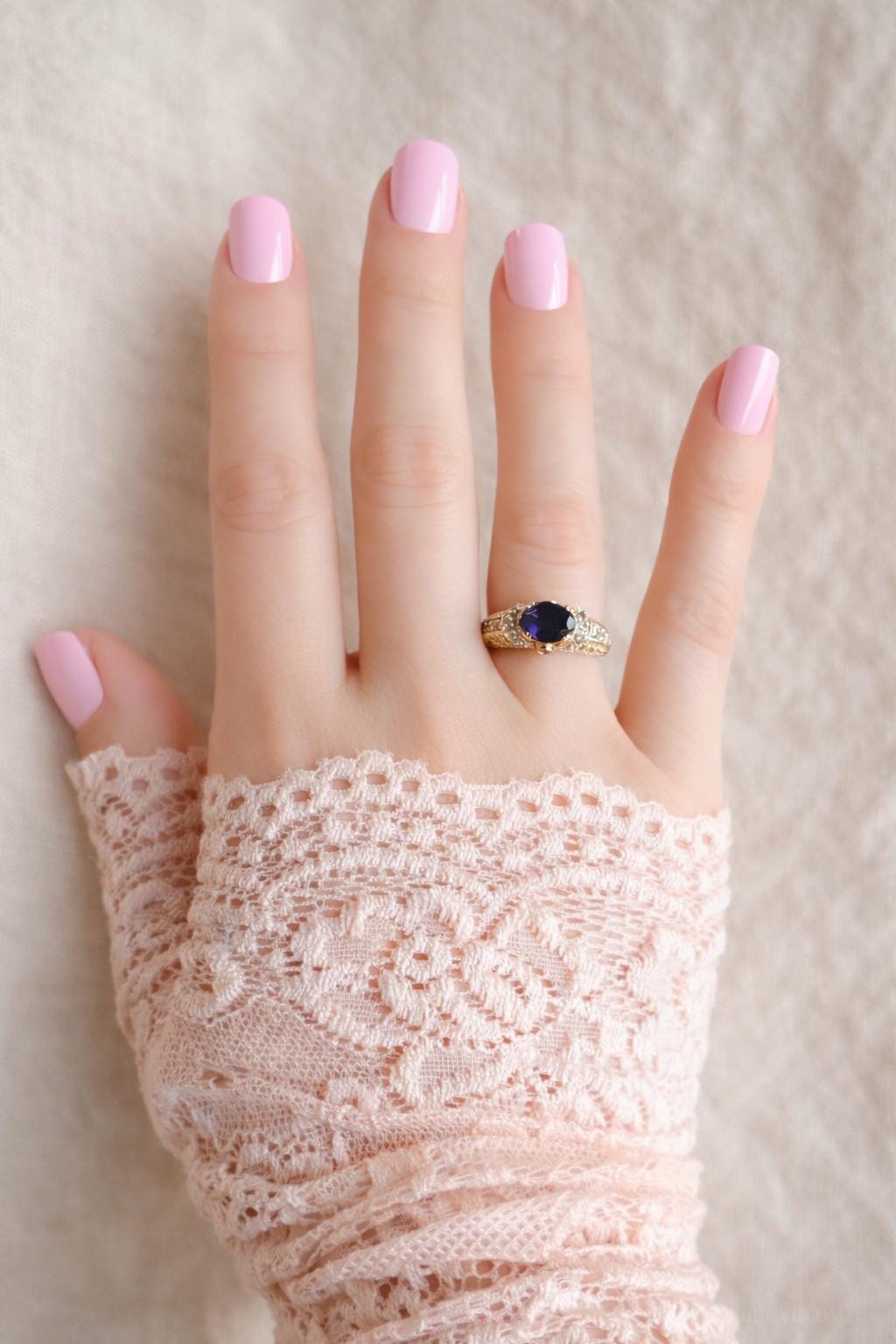 Vintage Blue Amethyst Engagement Ring, Oval Cut, 14k Gold, Elegant Alternative Bridal Ring