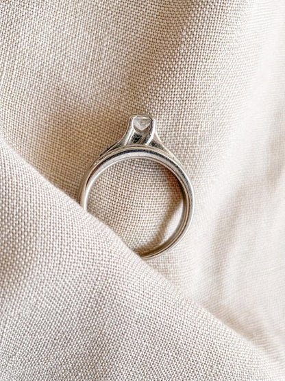 Vintage Princess Cut Diamond Engagement Ring & Wedding Band Set, Platinum, 14k, Channel Cathedral