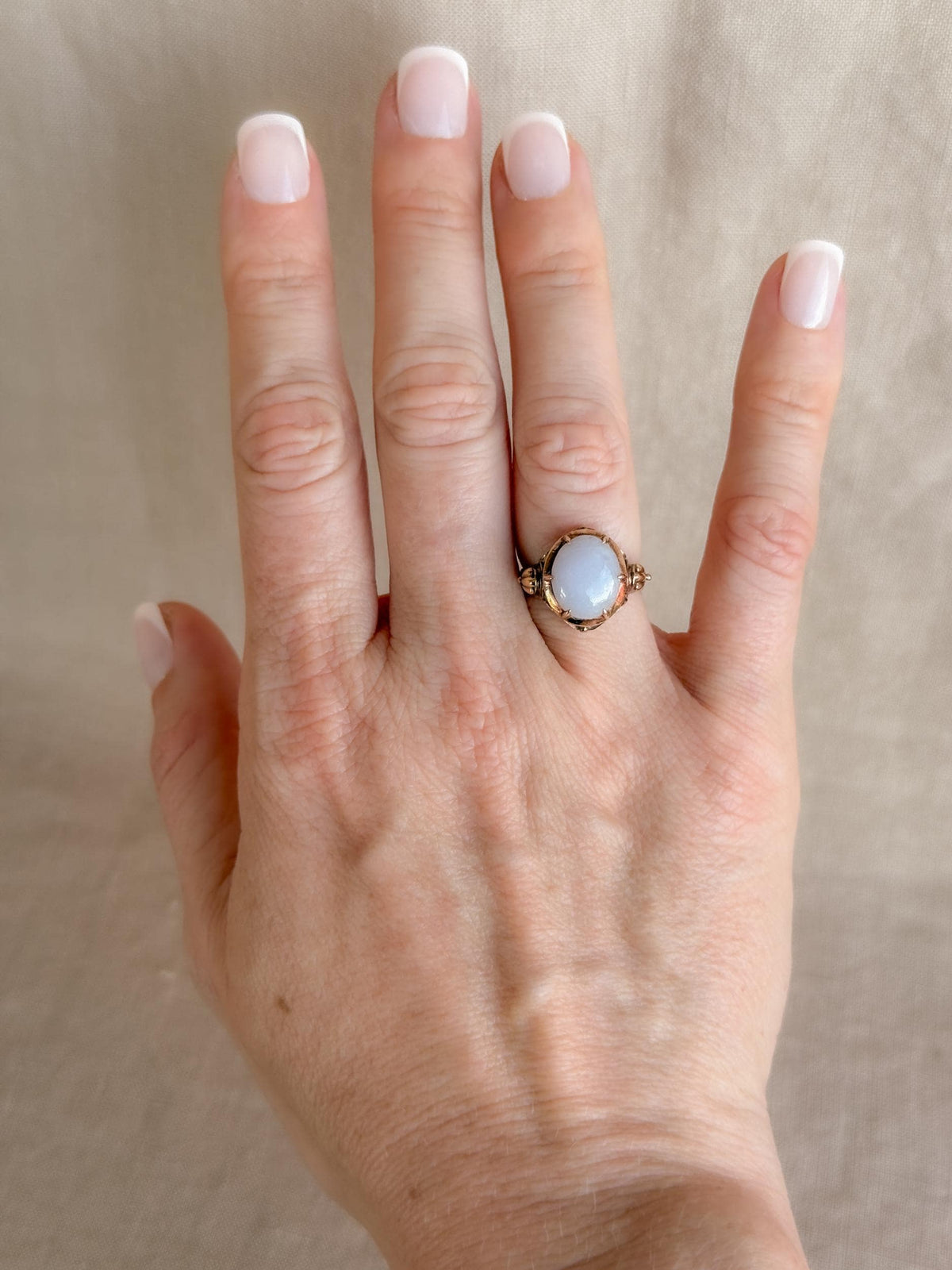Vintage Lavender Jade Ring, 14k Gold, Oval Cut Filigree Statement Ring, 1960s Bold Jewelry
