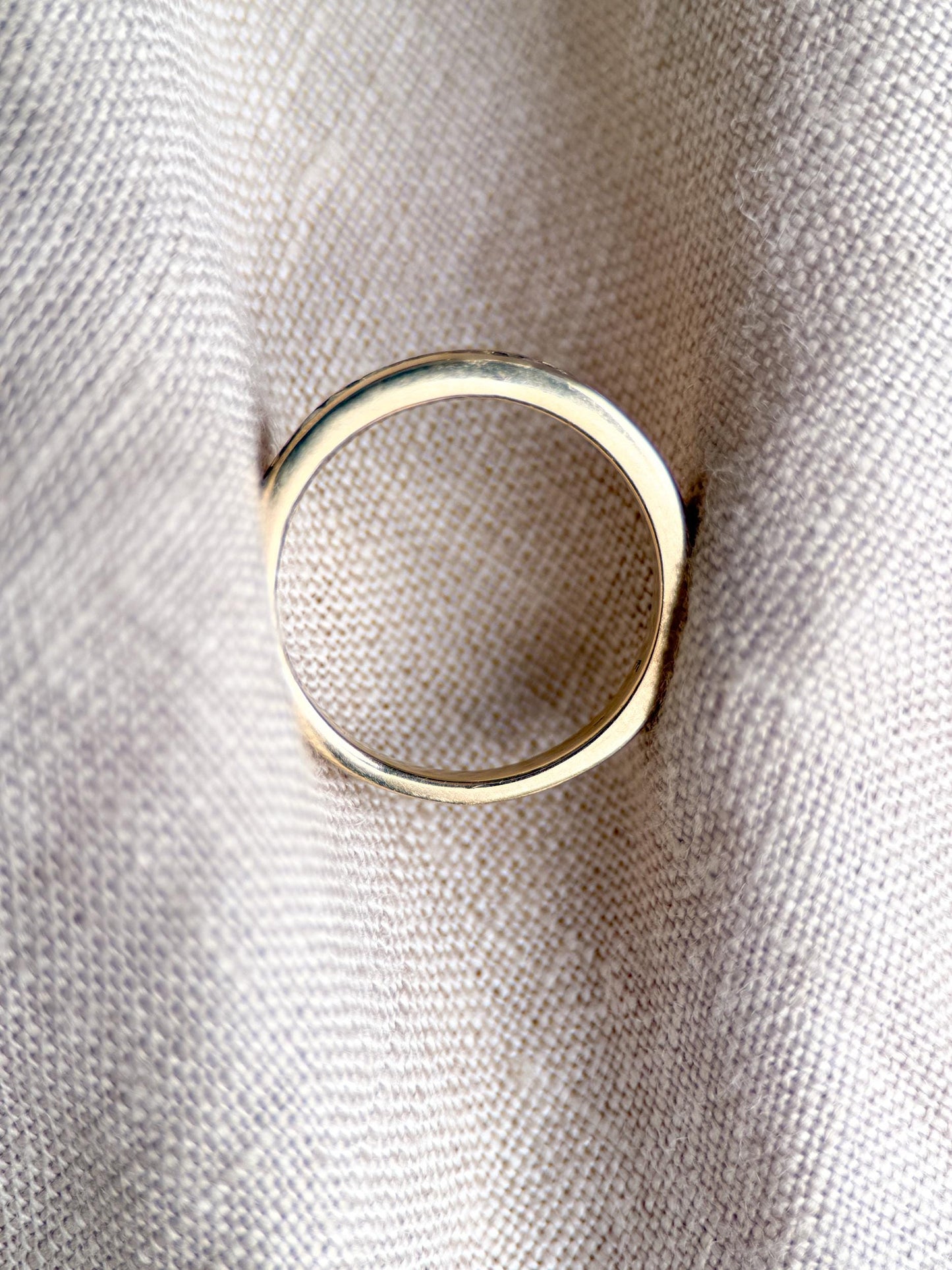 Vintage Diamond Wedding Band, 14k Gold, Round Cut Channel Set Minimalist Ring, Stacking Band