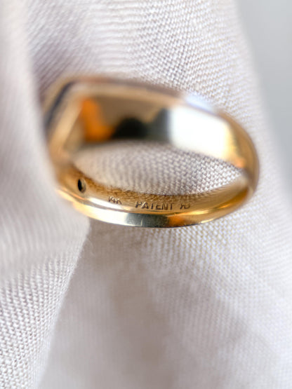 Vintage Diamond Wedding Band, 14k Gold, Mens Channel Set Statement Ring, Anniversary Band