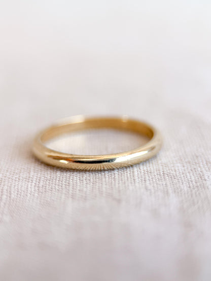 Vintage Gold Wedding Band, 14k Mens Classic Style Ring, Simple Anniversary Band