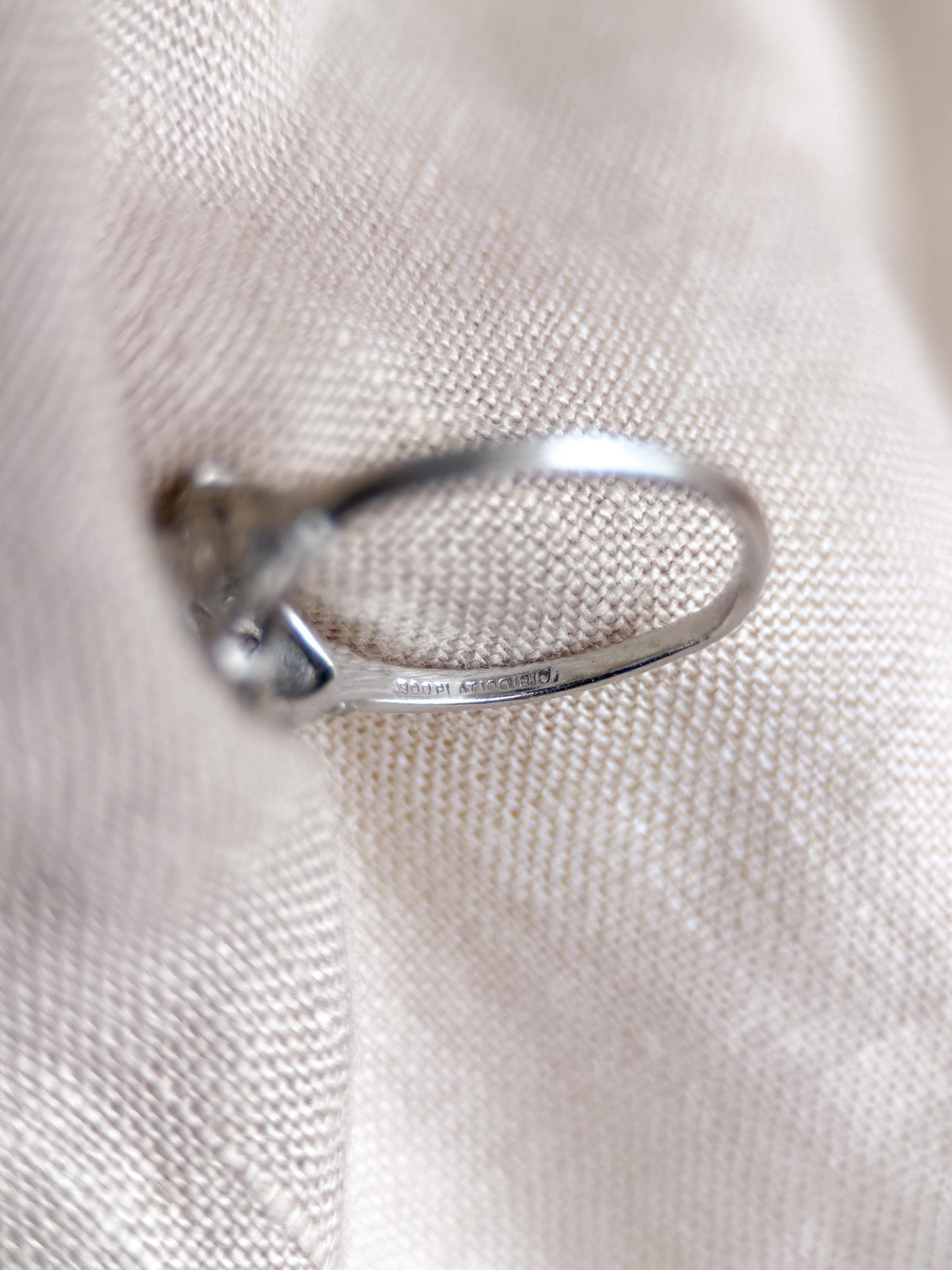 Antique Rose Cut Diamond Engagement Ring, Platinum, Vintage Victorian Bridal Ring