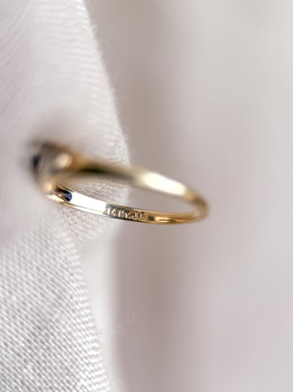 Antique Diamond Engagement Ring, Round Cut, 14k Gold, 1920s Art Deco Bridal Ring