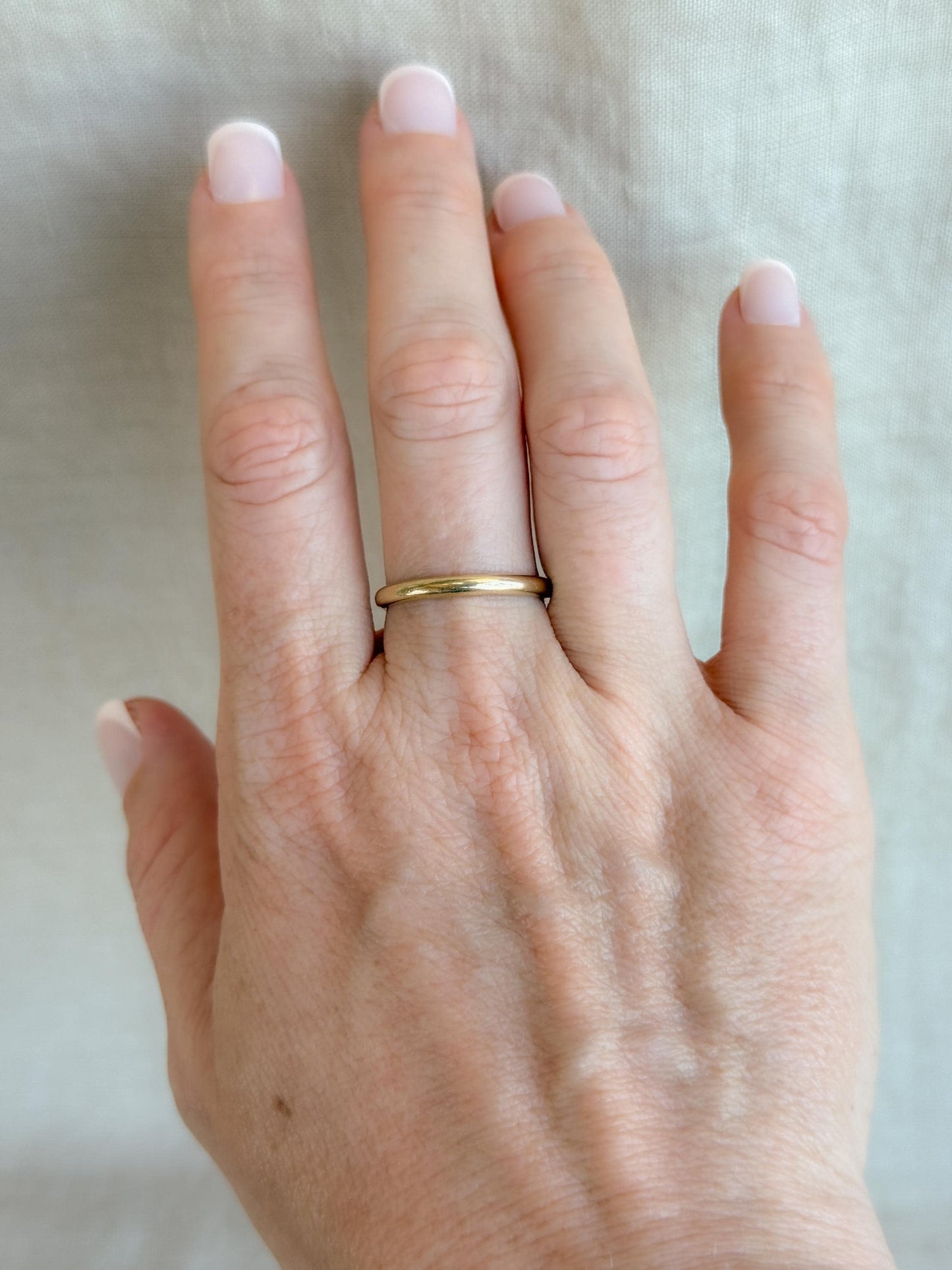 Vintage Gold Wedding Band, 14k Mens Classic Style Ring, Simple Anniversary Band