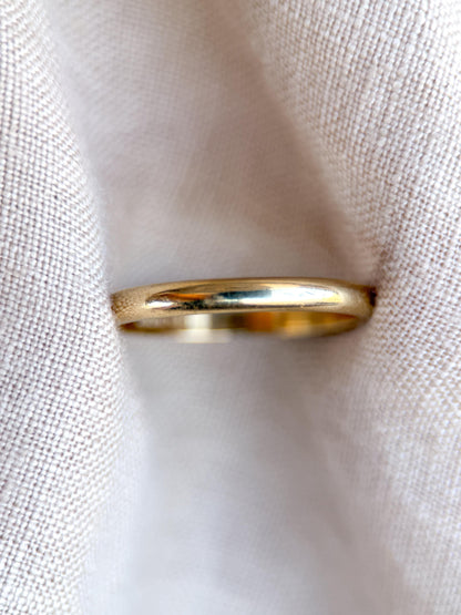 Vintage Gold Wedding Band, 14k Mens Classic Style Ring, Simple Anniversary Band