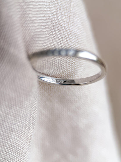 Vintage Diamond Wedding Band, 14k White Gold, Art Deco Minimalist Ring