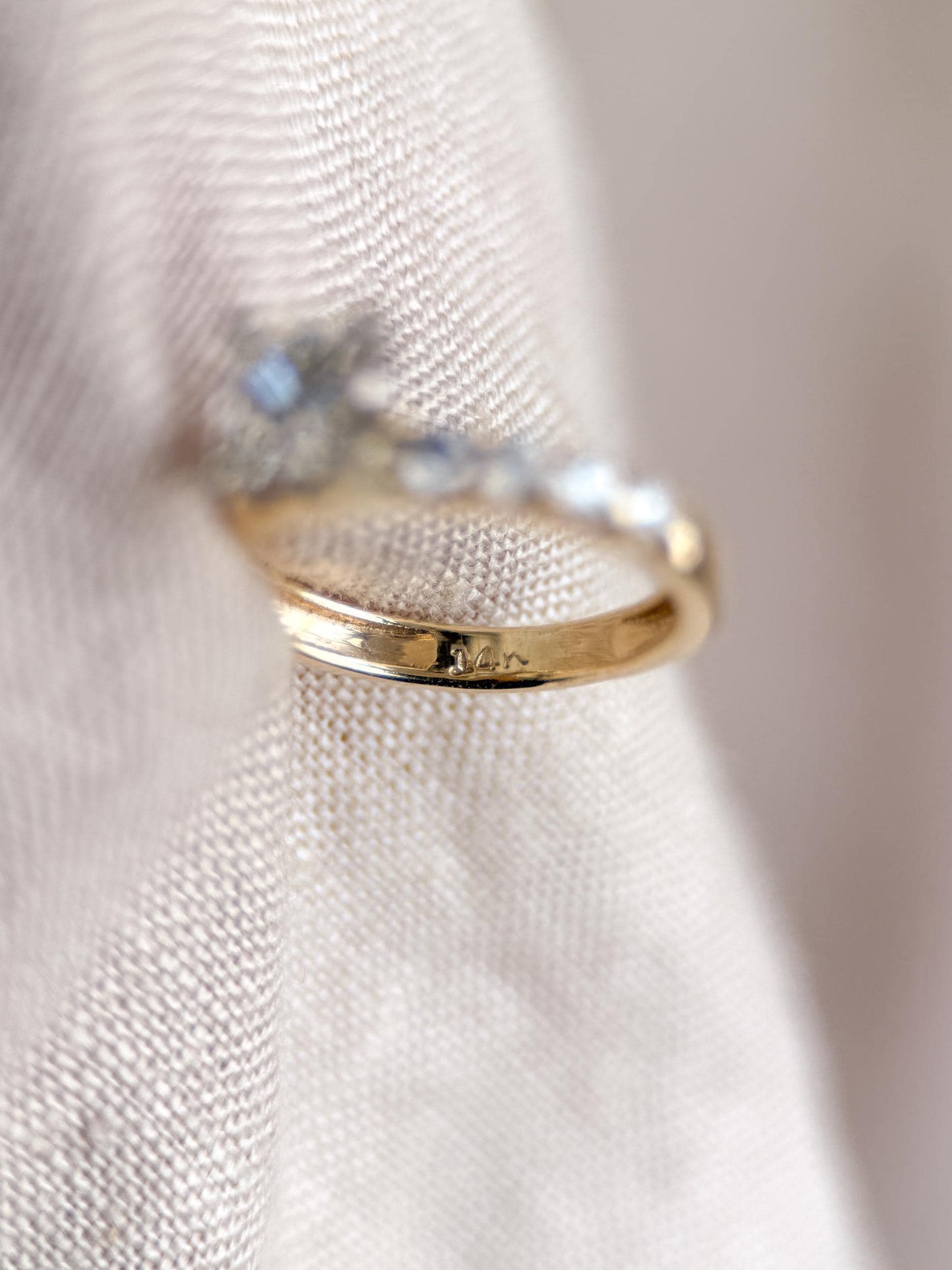 Vintage Princess Cut Diamond Engagement Ring, Prong Set 14k Gold, Classic Bridal Ring