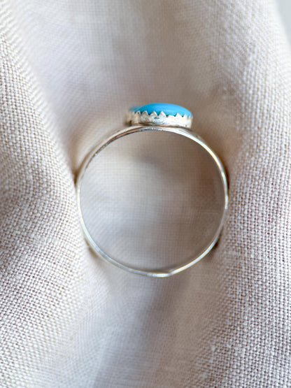 Vintage Turquoise Ring Sterling Silver, Two-Stone Bezel Statement Ring, Boho Everyday Jewelry