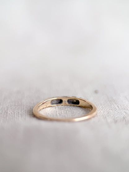 Vintage Diamond Wedding Band, 14k Gold, Art Deco Filigree Minimalist Ring, Stacking Band