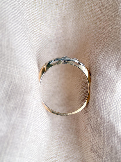 Vintage Diamond Wedding Band, 14k Gold, Art Deco Filigree Minimalist Ring, Stacking Band