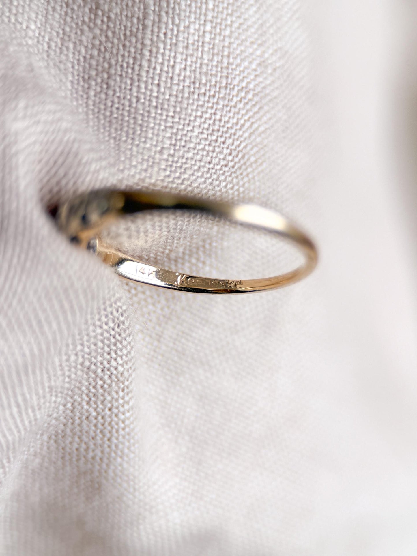 Vintage Diamond Wedding Band, 14k Gold, Art Deco Filigree Minimalist Ring, Stacking Band