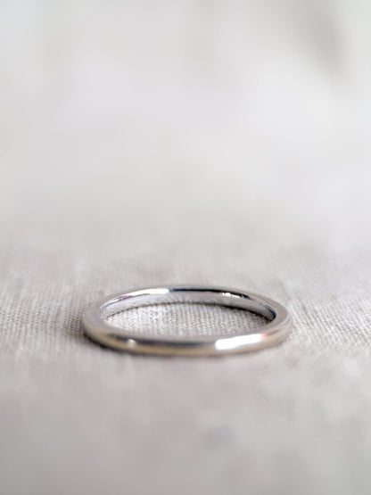 Vintage Diamond Wedding Band, 14k White Gold, Art Deco Minimalist Ring