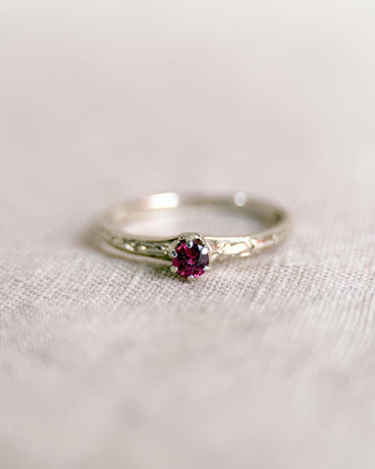 Vintage Ruby Ring, 14k White Gold, Antique Filigree Art Deco Engagement Ring, 1930s Jewelry