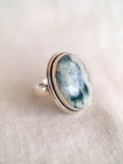 Vintage Quartz Ring Sterling Silver, Oval Gemstone Statement Ring, Boho Everyday Jewelry
