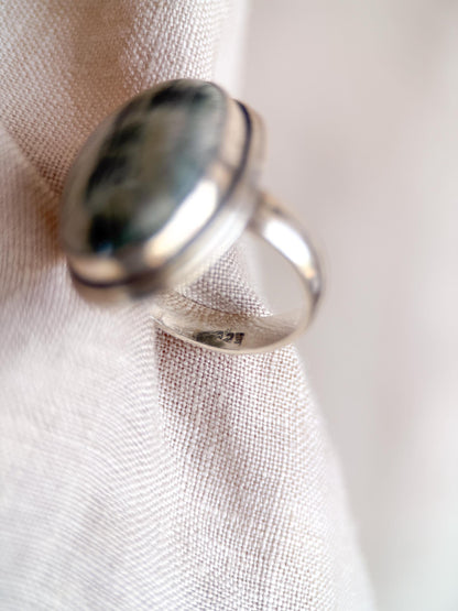 Vintage Quartz Ring Sterling Silver, Oval Gemstone Statement Ring, Boho Everyday Jewelry