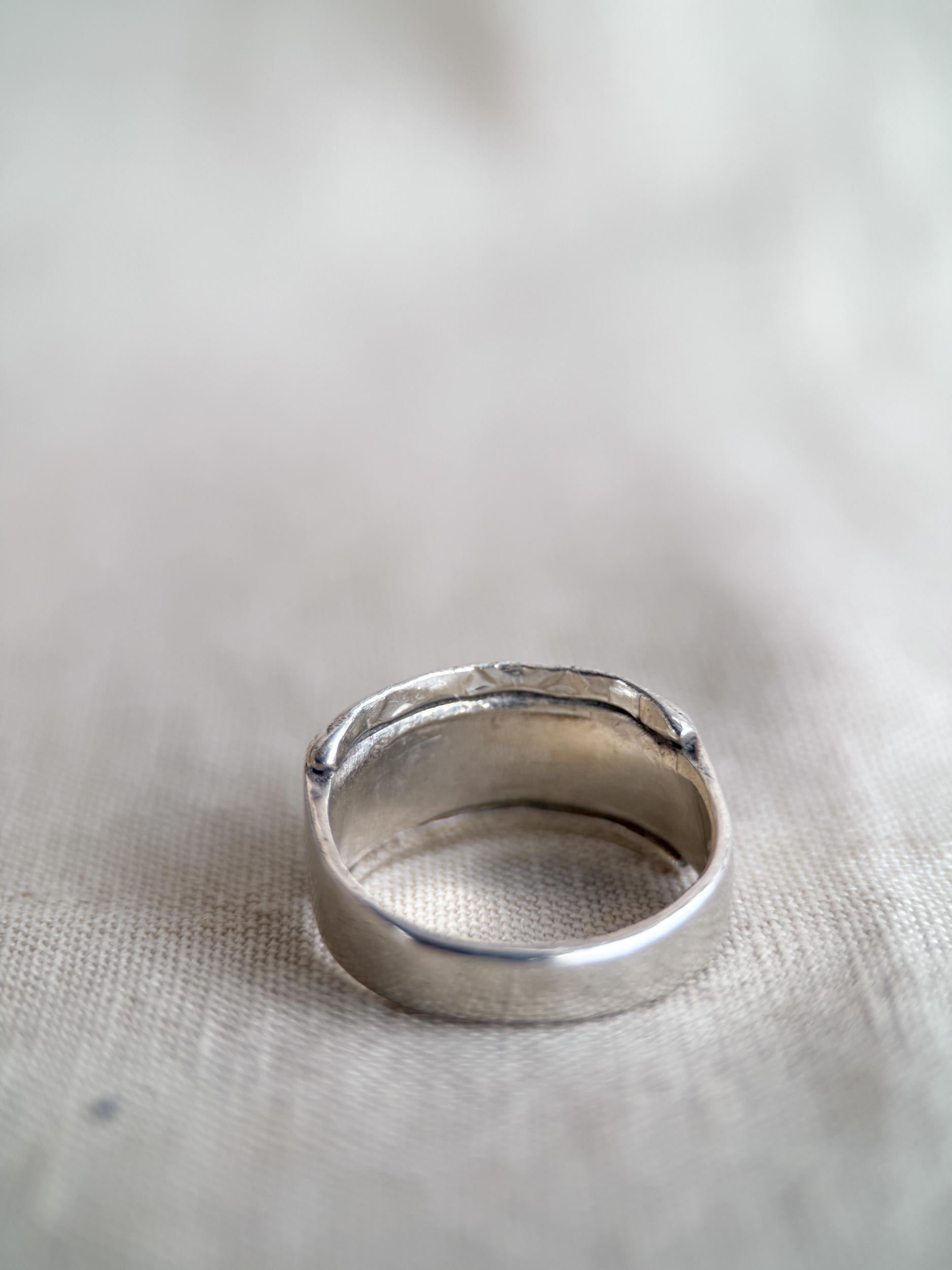 Vintage Turquoise Ring Sterling Silver, Inlaid Band Statement Ring, Boho Everyday Jewelry