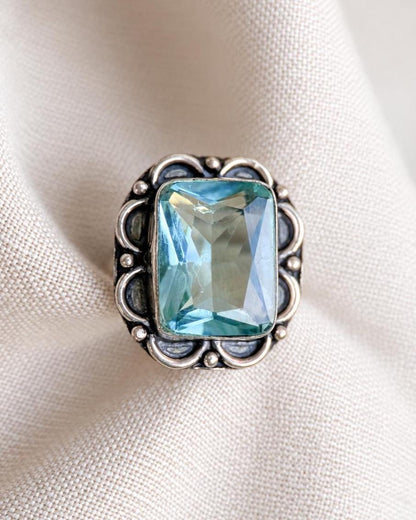 Vintage Spinel Ring Sterling Silver, Filigree Statement Ring, Bold Everyday Jewelry