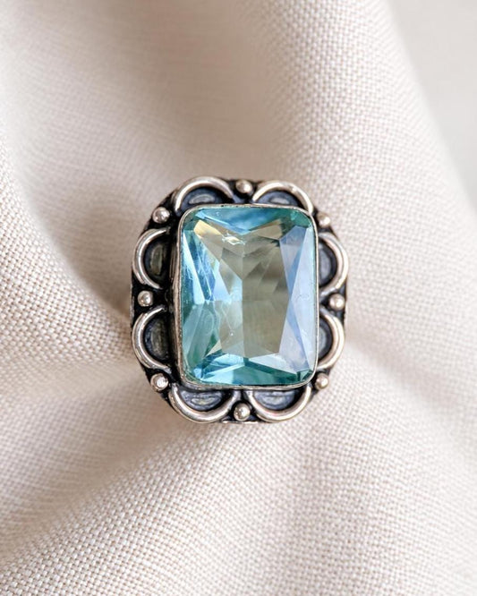 Vintage Spinel Ring Sterling Silver, Filigree Statement Ring, Bold Everyday Jewelry