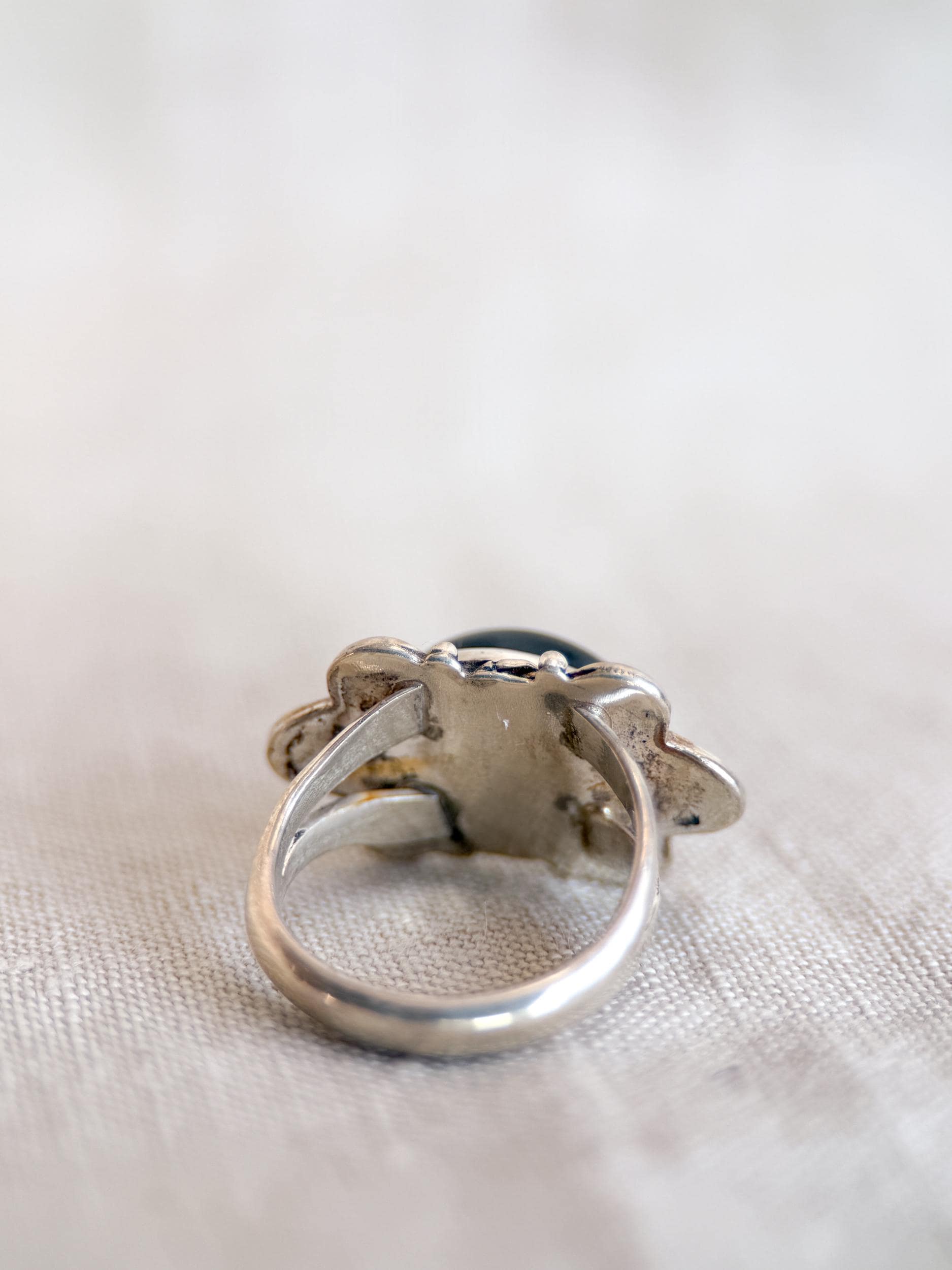 Vintage Onyx Ring, Sterling Silver, Filigree Oval Bezel Statement Ring, Boho Everyday Jewelry