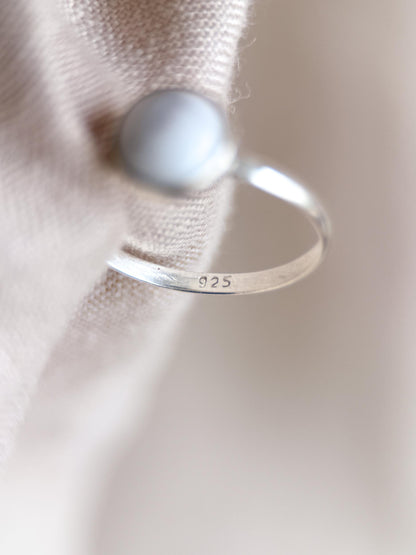 Vintage Howlite Ring, Sterling Silver Bezel Minimalist Ring, Boho Everyday Jewelry