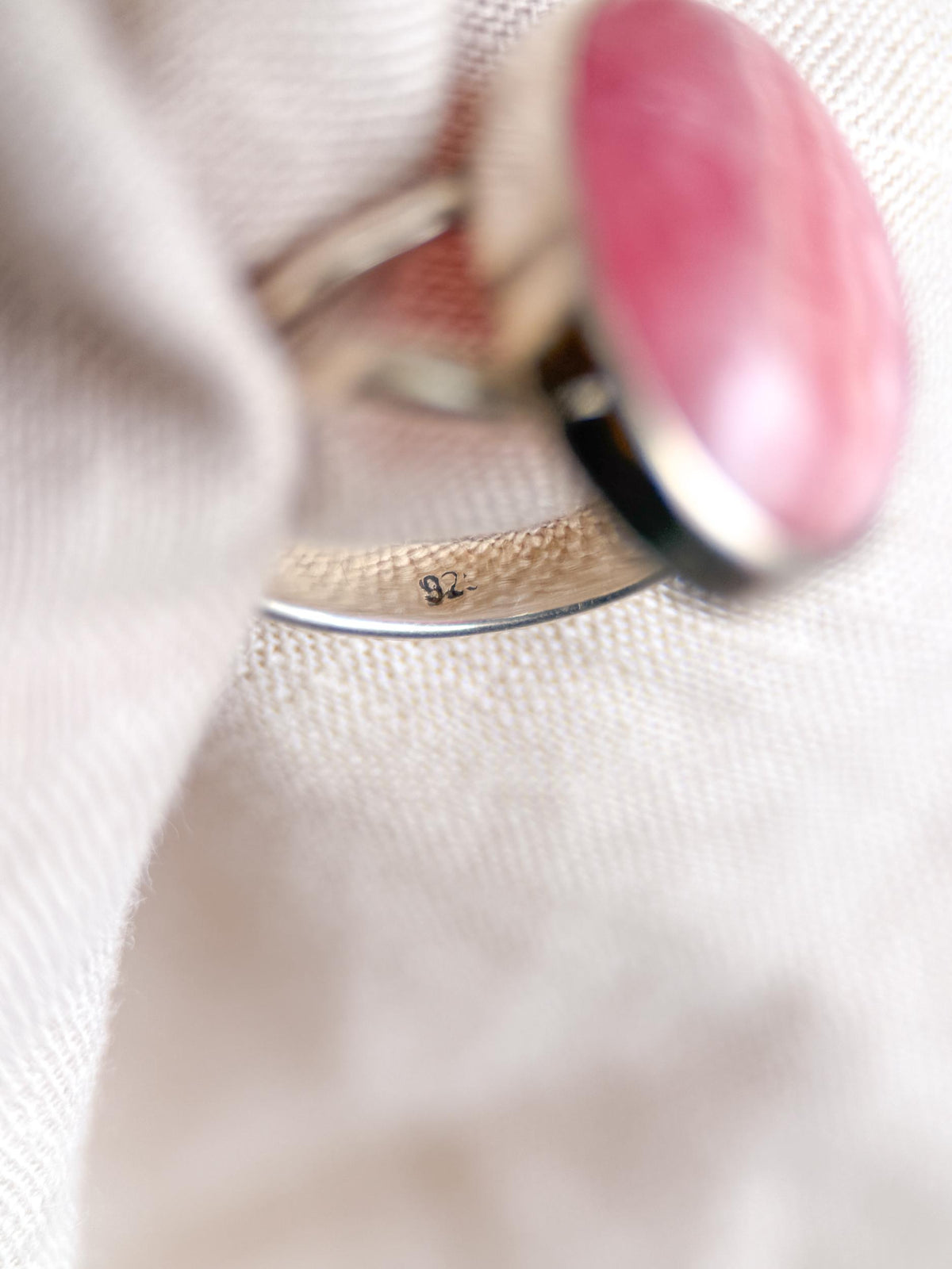 Vintage Rhodochrosite Ring, Sterling Silver Oval Bezel Statement Ring, Boho Everyday Jewelry