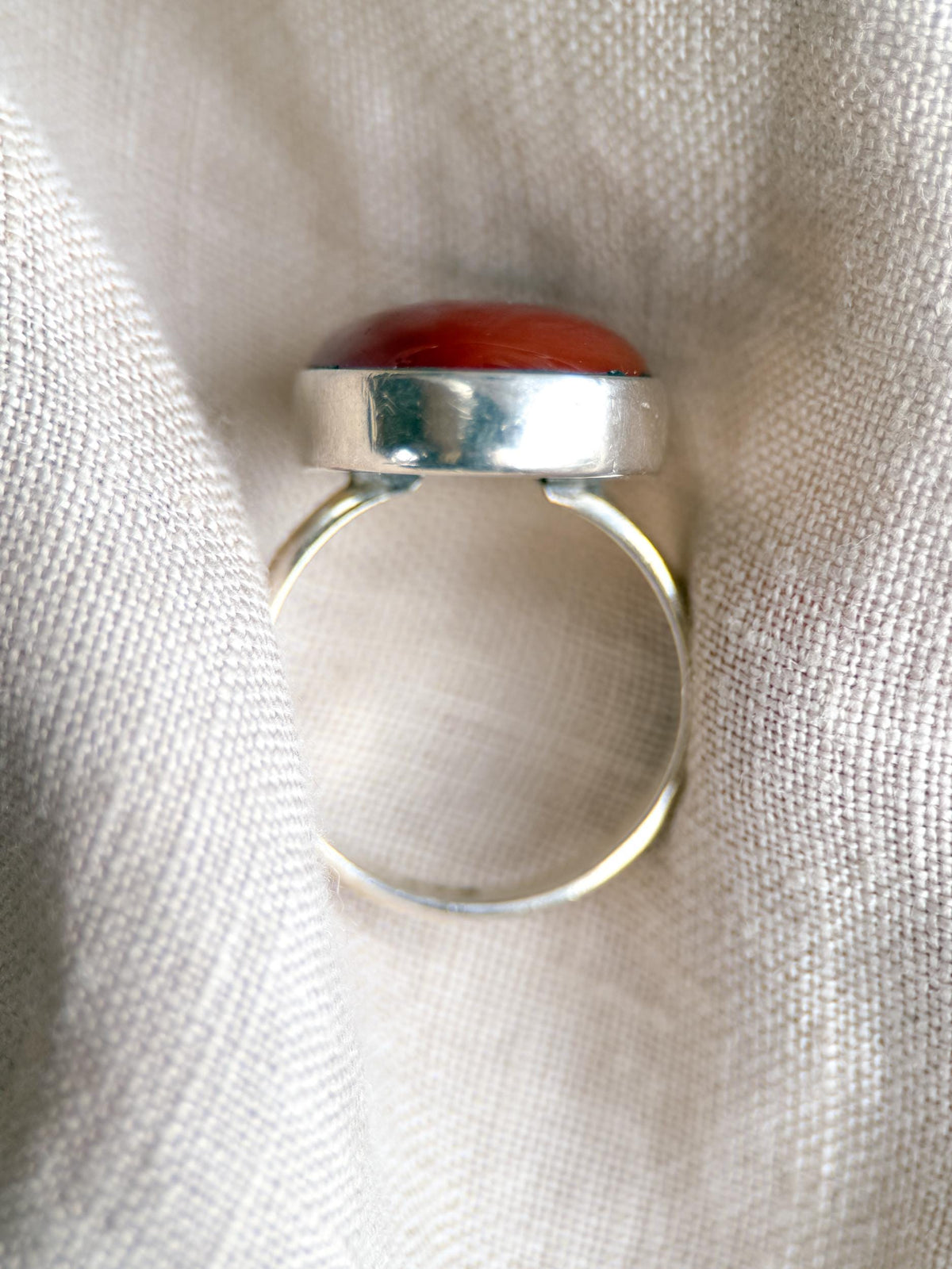 Vintage Carnelian Ring, Sterling Silver Oval Bezel Statement Ring, Bold Everyday Jewelry