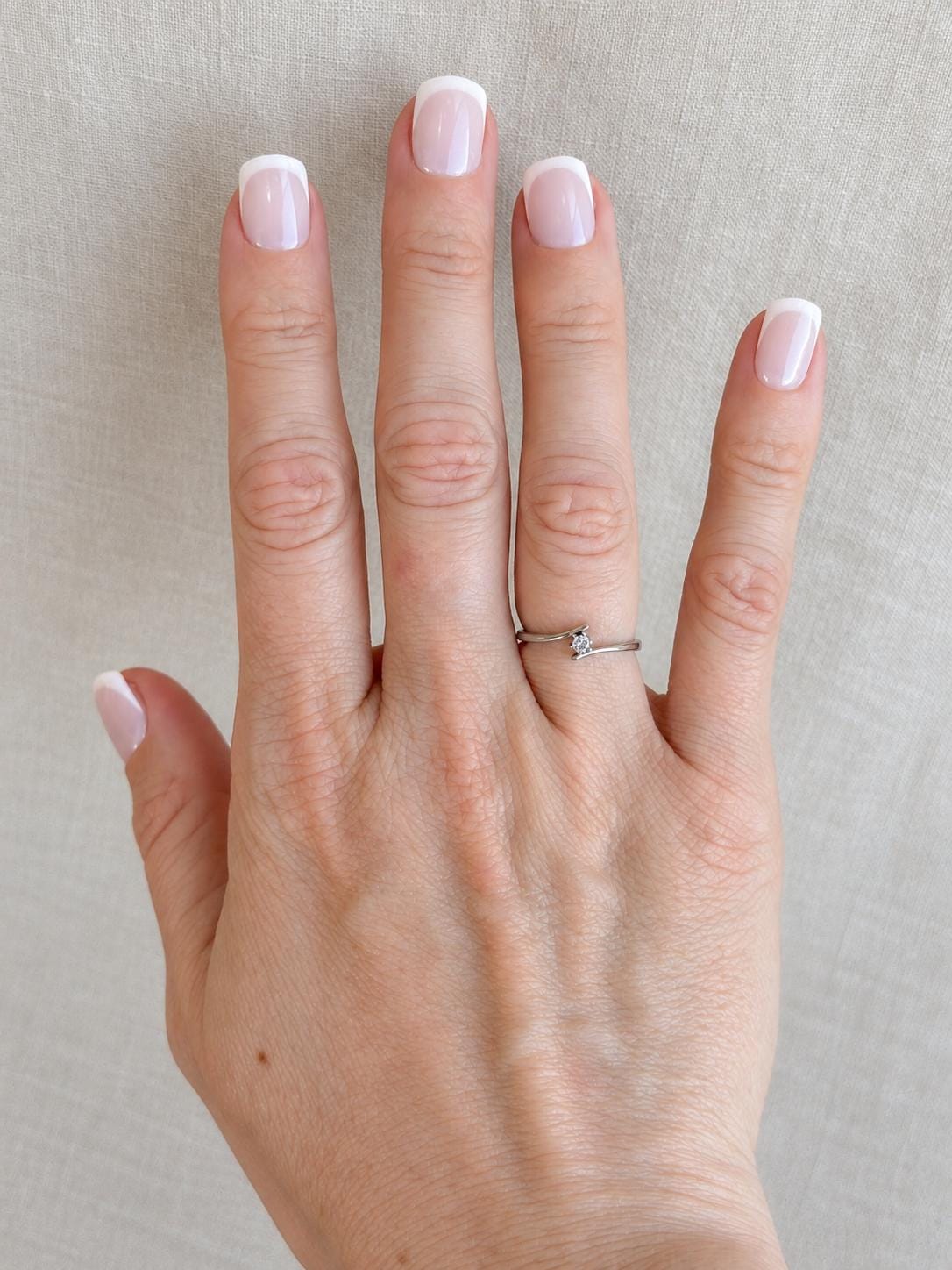Vintage Diamond Engagement Ring, Round Cut, 10k White Gold, Swirl Solitaire Bridal Ring