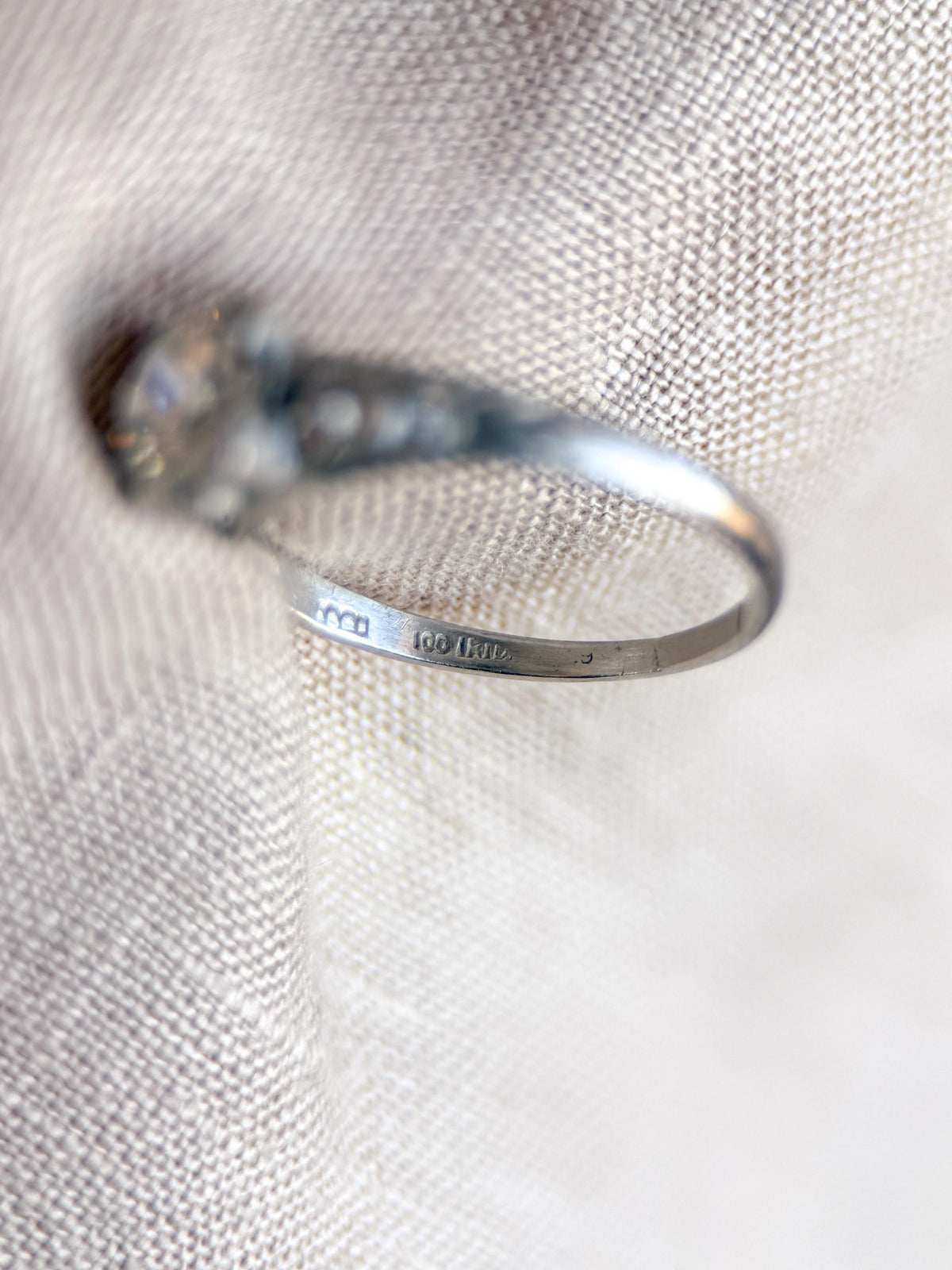 Vintage Diamond Engagement Ring, Round Cut, Platinum, Antique Filigree Art Deco Bridal Ring