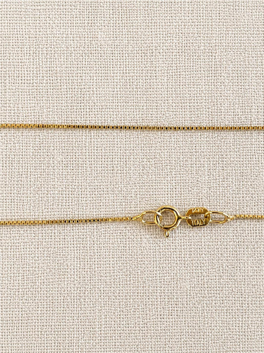 Vintage 18" Box Chain in 14k Gold with Spring Ring Clasp