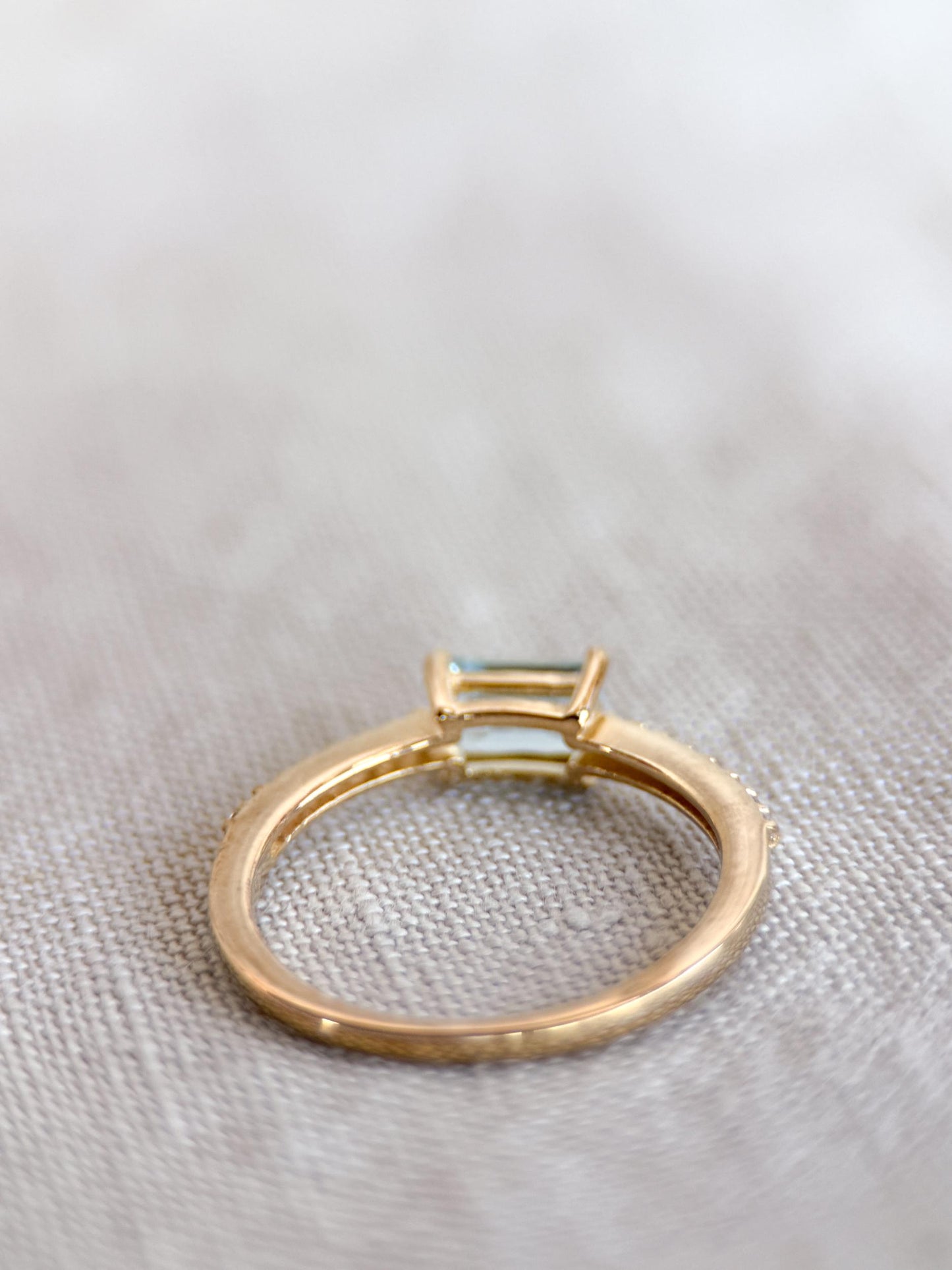 Vintage Blue Topaz Ring in Gold-Plated Sterling Silver, Minimalist Statement Ring, Unique Everyday Jewelry