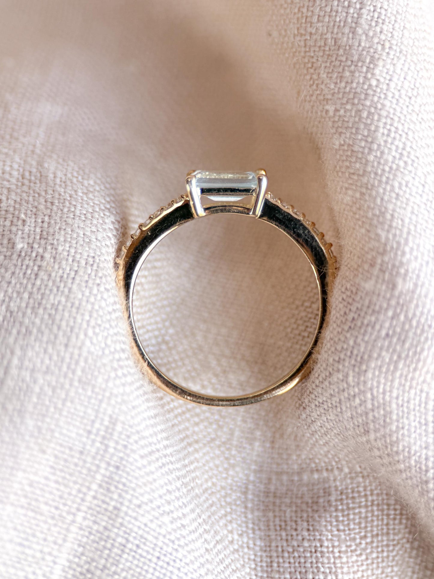 Vintage Blue Topaz Ring in Gold-Plated Sterling Silver, Minimalist Statement Ring, Unique Everyday Jewelry