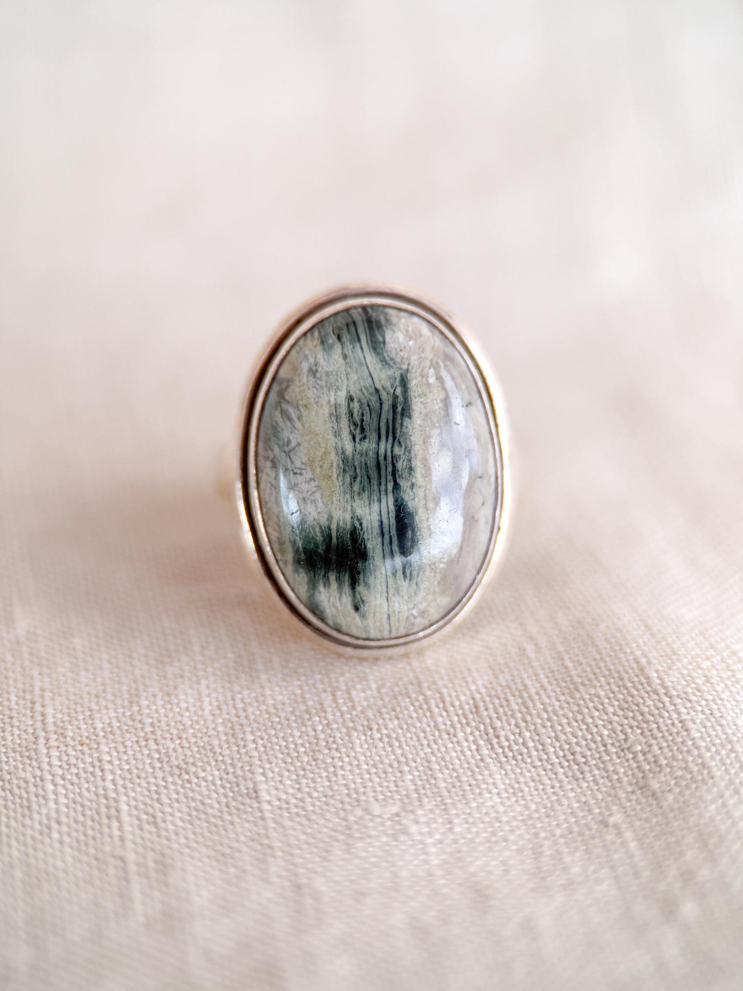 Vintage Quartz Ring Sterling Silver, Oval Gemstone Statement Ring, Boho Everyday Jewelry