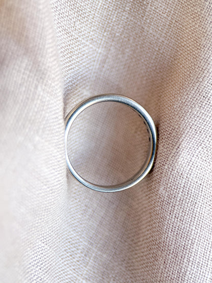 Vintage Diamond Wedding Band, 14k White Gold, Channel Set Round Cut Ring, Stacking Band