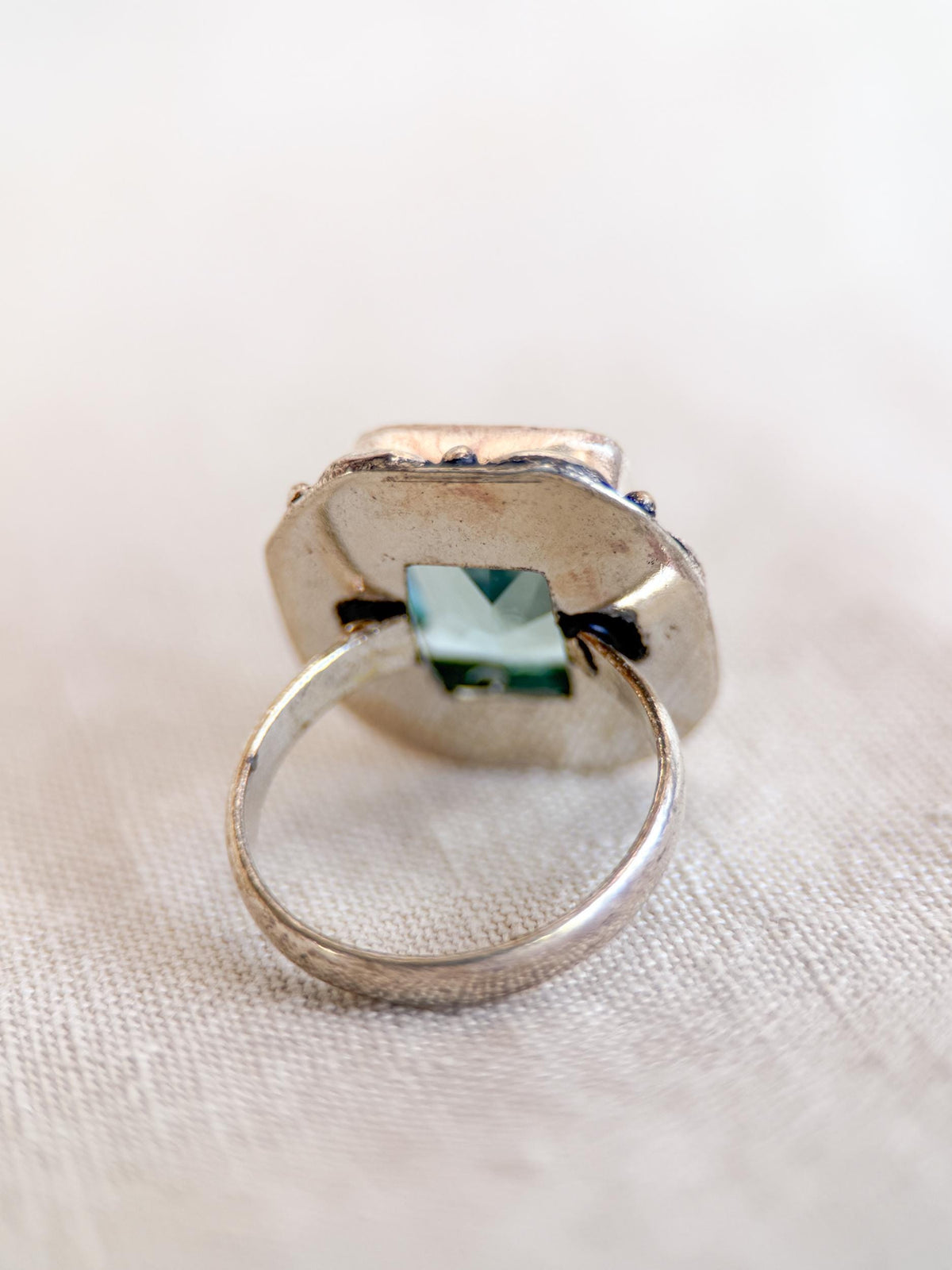 Vintage Spinel Ring Sterling Silver, Filigree Statement Ring, Bold Everyday Jewelry