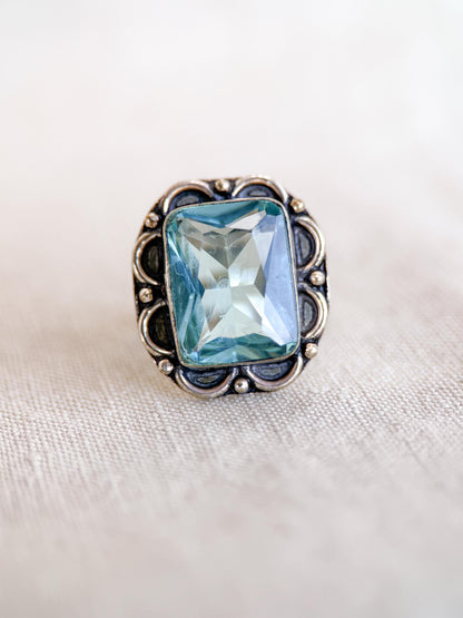 Vintage Spinel Ring Sterling Silver, Filigree Statement Ring, Bold Everyday Jewelry