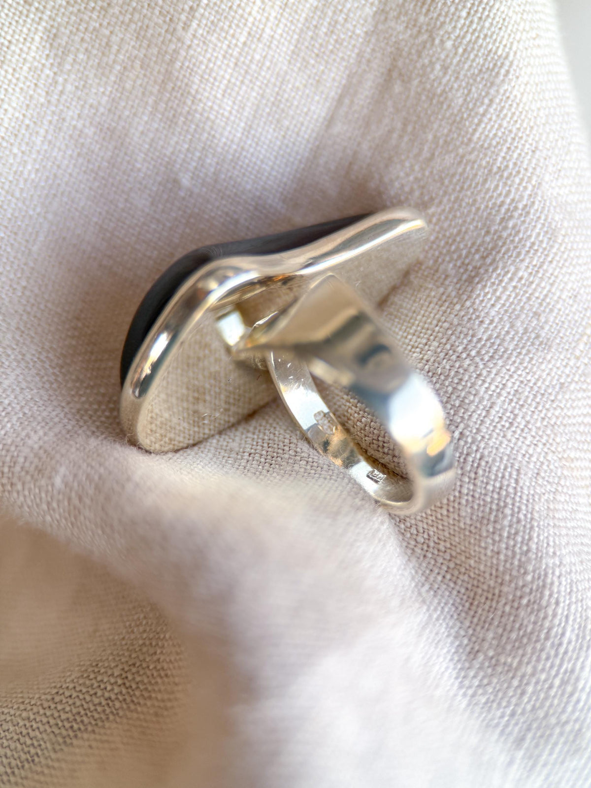 Vintage Amber Ring, Sterling Silver, Bezel Teardrop Statement Ring, Boho Everyday Jewelry