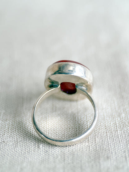 Vintage Carnelian Ring, Sterling Silver Oval Bezel Statement Ring, Bold Everyday Jewelry